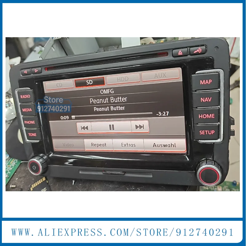 6.5인치 LCD 디스플레이, 터치스크린, 폭스바겐 RNS510 RNS 510 차량용 GPS 네비게이션 오디오 시스템용 버튼 LED 버전