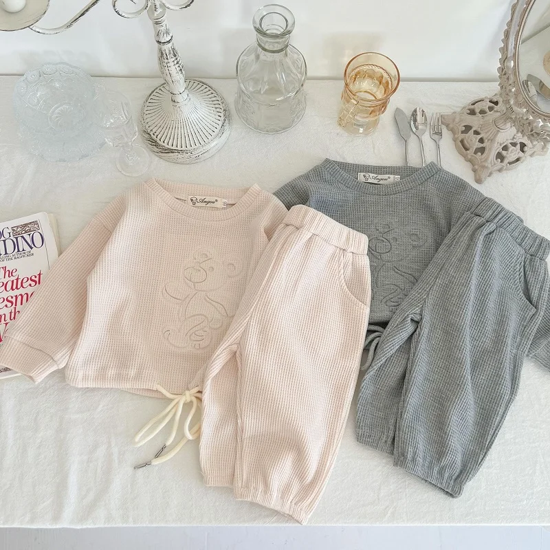 baby shirt clothing set 0-3 year old baby clothes autumn boys and girls striped long-sleeved pullover + shorts baby simple long-sleeved trousers suit Baby Clothing Set medium