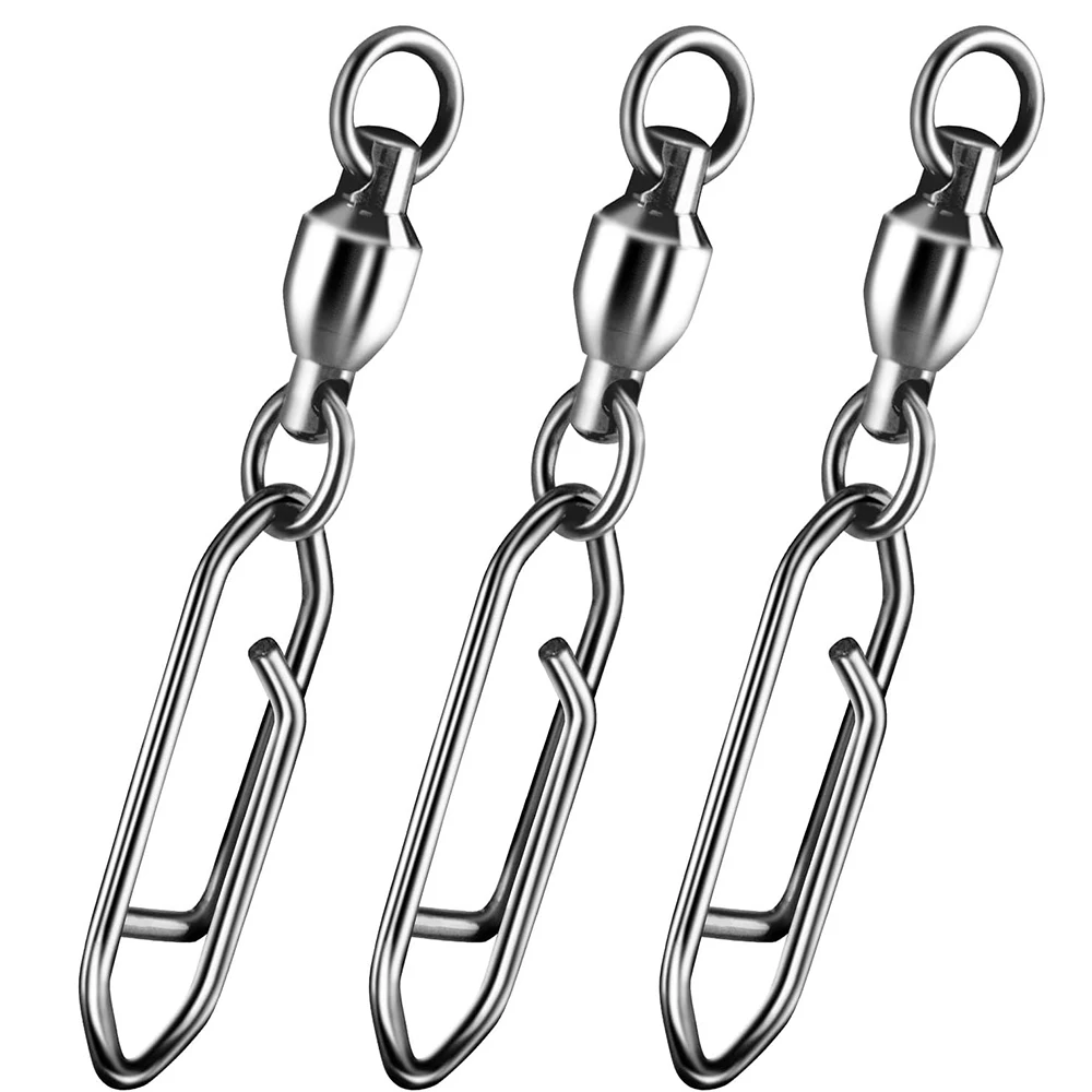 10 connecteurs rotatifs roulements pêche 0#-5# argent 360° - Accessoires appâts connexion rapide