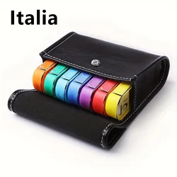Deluxe Italian Weekly Pill Organizer for Travel with AM/PM Compartments (Black)