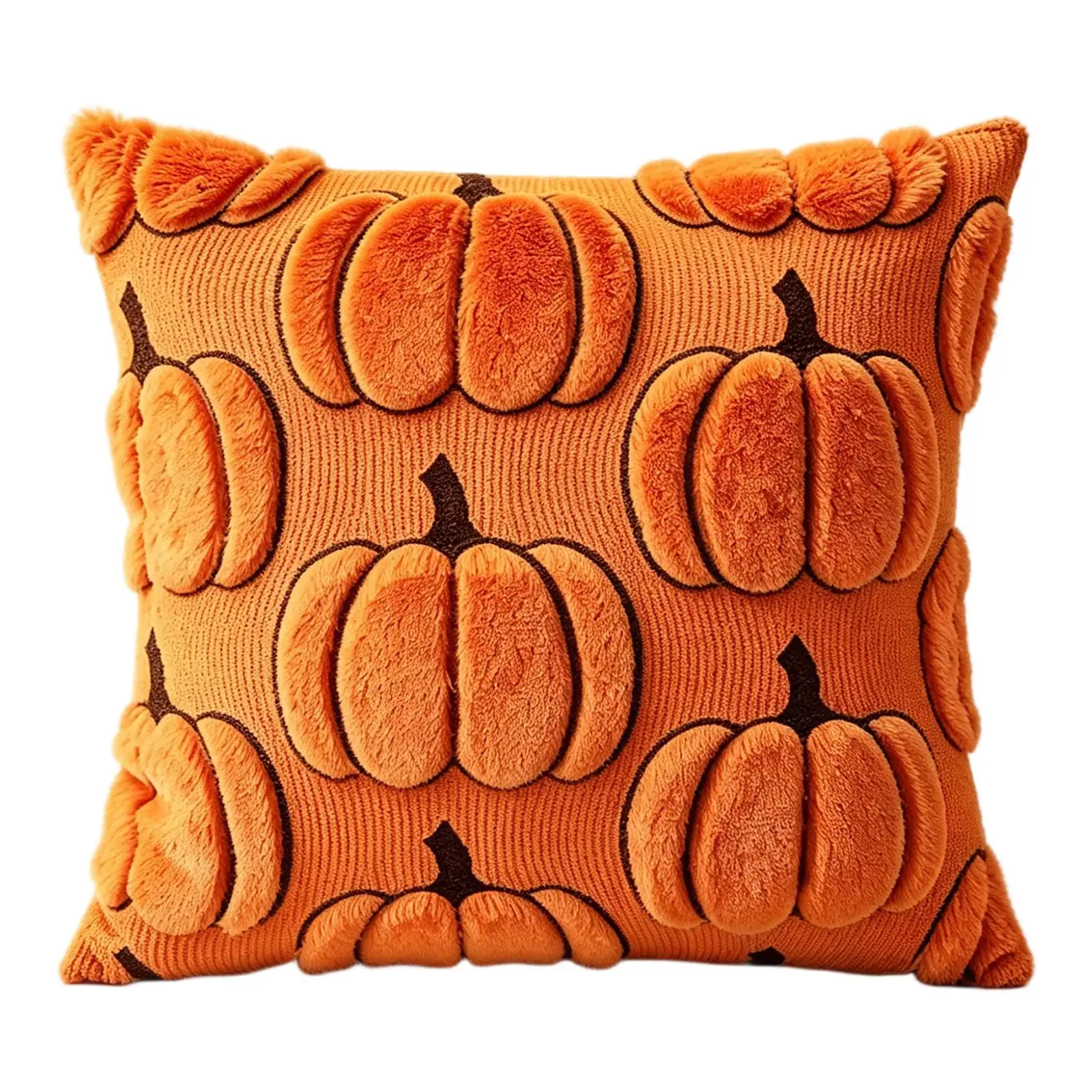 Halloween Plush Throw Pillow Cover, 45x45cm Decorative Cushion