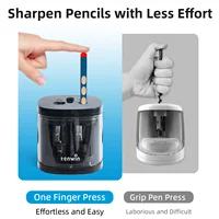 Tenwin Automatic Electric Pencil Sharpener mini Usb Dual power Sharpener supply School Students Stationery for 6-12mm pencil 6