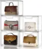 Purse Organizer for Closet,Clear Acrylic Display Case for Handbag Organizer, Purse Storage Box with Magnetic Door 1