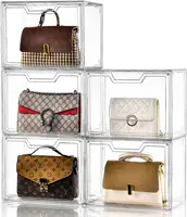 Purse Organizer for Closet,Clear Acrylic Display Case for Handbag Organizer, Purse Storage Box with Magnetic Door 1