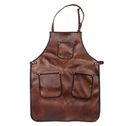 Personalized PU Leather Apron with Logo Printing - No logo (2 Models)