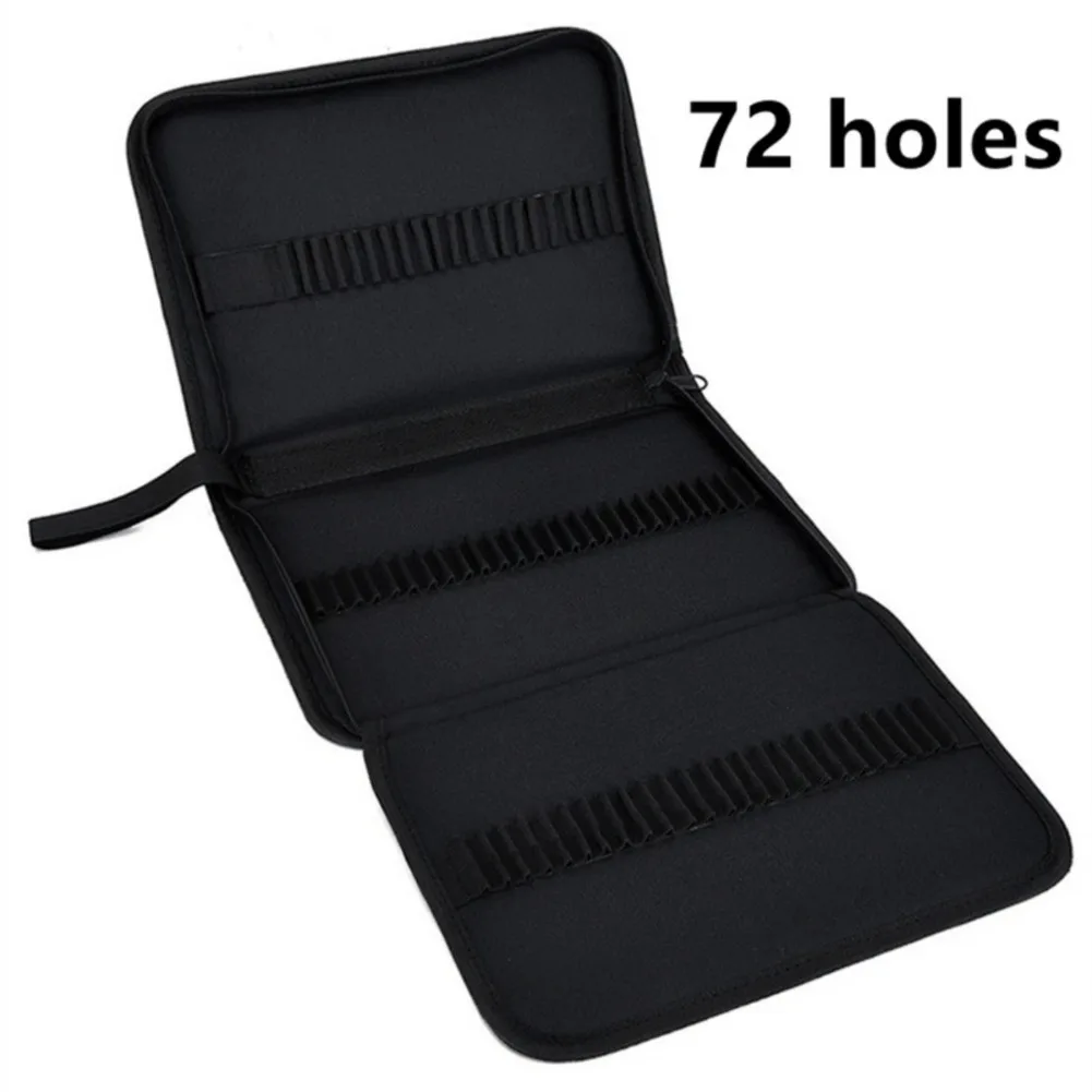 36/48/72 홀 접이식 펜 커튼 연필 가방 내구성 연필 삽입 주최자 전문 미술 그림 연필 케이스 문구