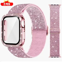 Elegant Bracelet Set with Screen Protector for 42mm Series 321 (34 Glitter powder)