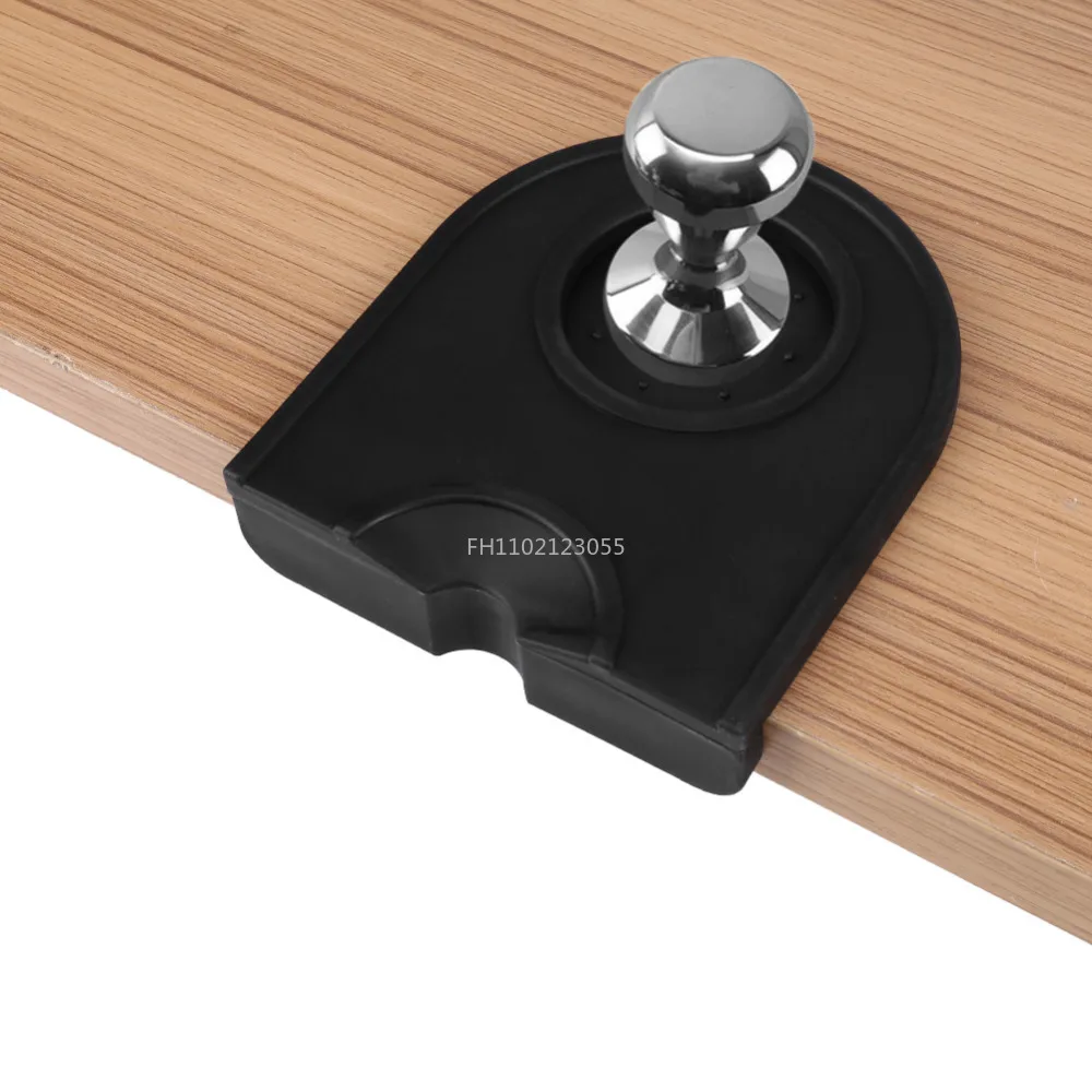 Silicone Coffee Tamper Mat Anti-skid Espresso Coffee Tamping Rest Holder Corner Edge Pad Black Mat for Office Bar Coffee Shop