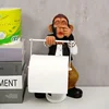 Creative Toilet Paper Holder Statue Funny Decorative Resin Figure Cute Butler Shape Tissue Stand Rack Sculpture Toilet Decor 2