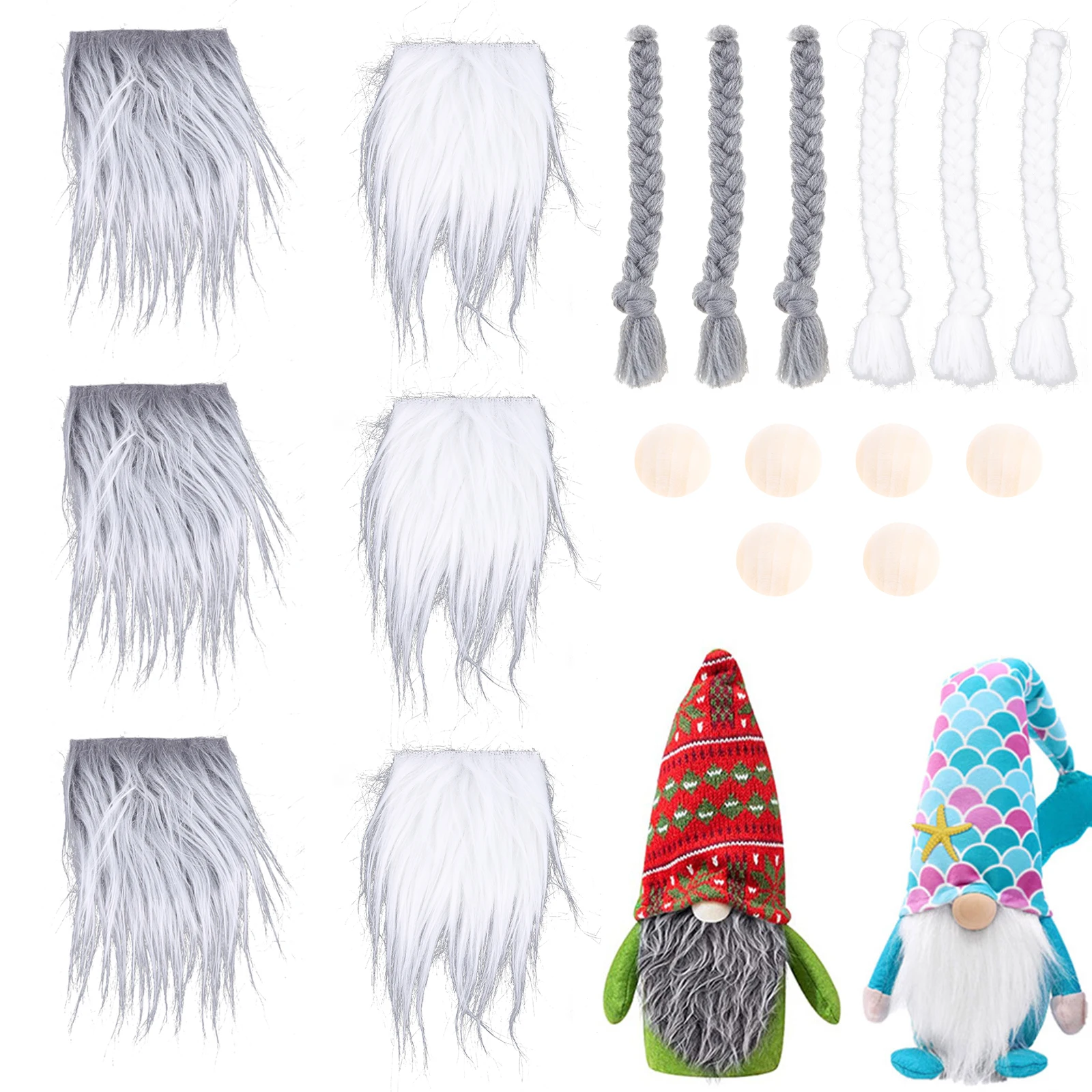 Gnome Fur Beard Crafting Beards Craft Faux Fabric Crafts Supplies Gnomes Fake Making Christmas Kit Wooden Hair Costume, Size: 9.00, Black