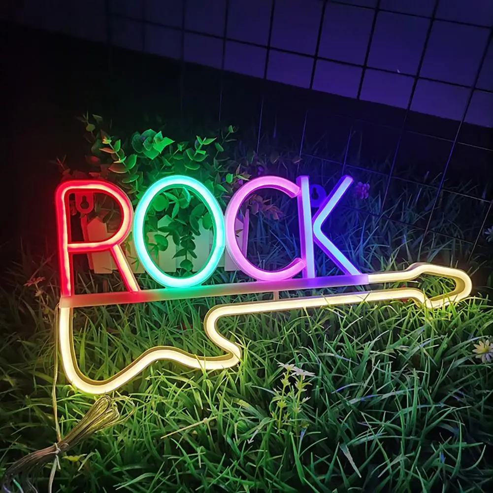 Led Rock Shape Light High-quality Led Neon Light Vibrant Rock Neon Lights Guitar Styling for Creation for Hanging Wall