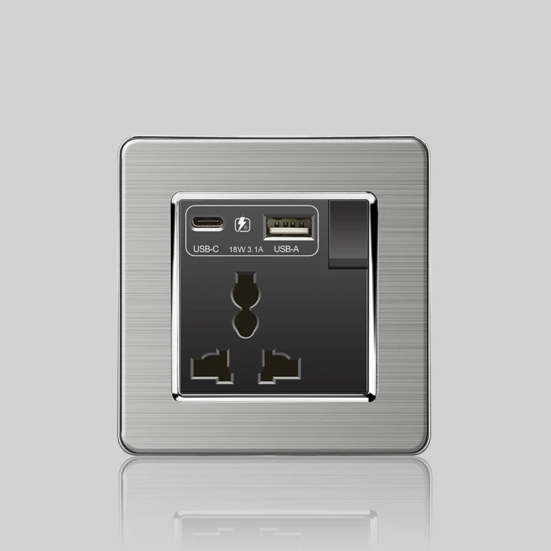 1Gang 3pin USB C 18W