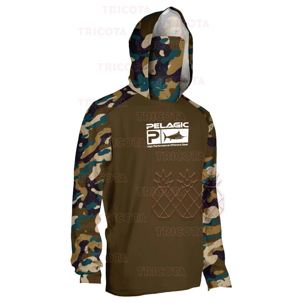 PelagicProfessionalFishingHoodieWithMaskAntiUVSunProtectionClothesFishingShirt