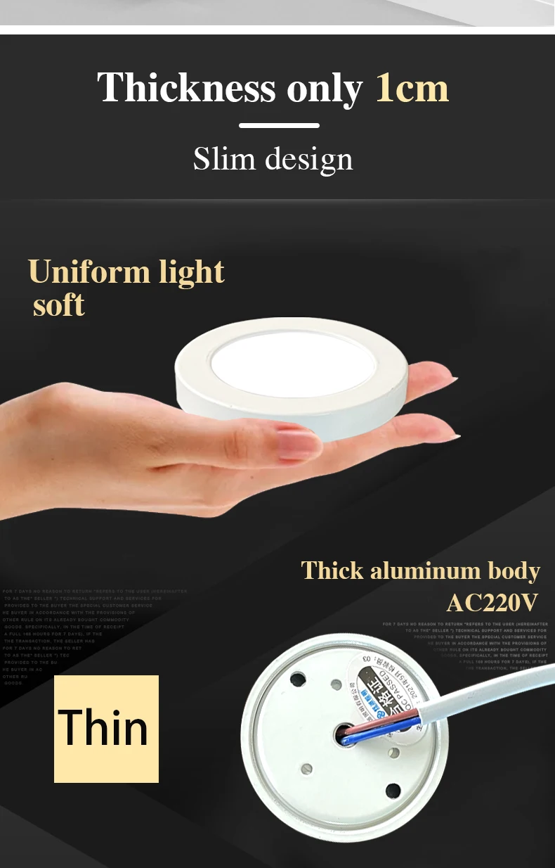Description Picture 3 of itemUltra-thin small downlight LED spotlight cabinet wine cabinet display cabinet mini ceiling light 3W 5W 7W AC220V