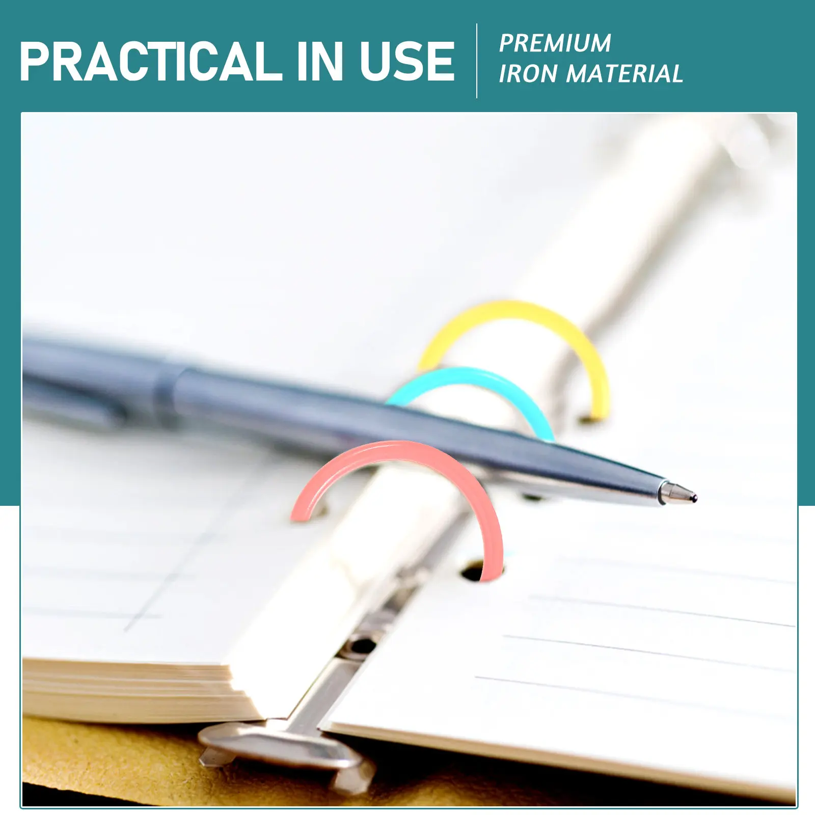 80Pcs 다채로운 플라스틱 바인더 링 간편한 작동 노트 카드용 루스 리프 링 교실 사무실 홈 문서 분류