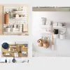White Pegboard Storage Boxes Creative DIY Accessories No-Drilling Wall Organizer No Punching Plastic Hole Board Storage Case 5