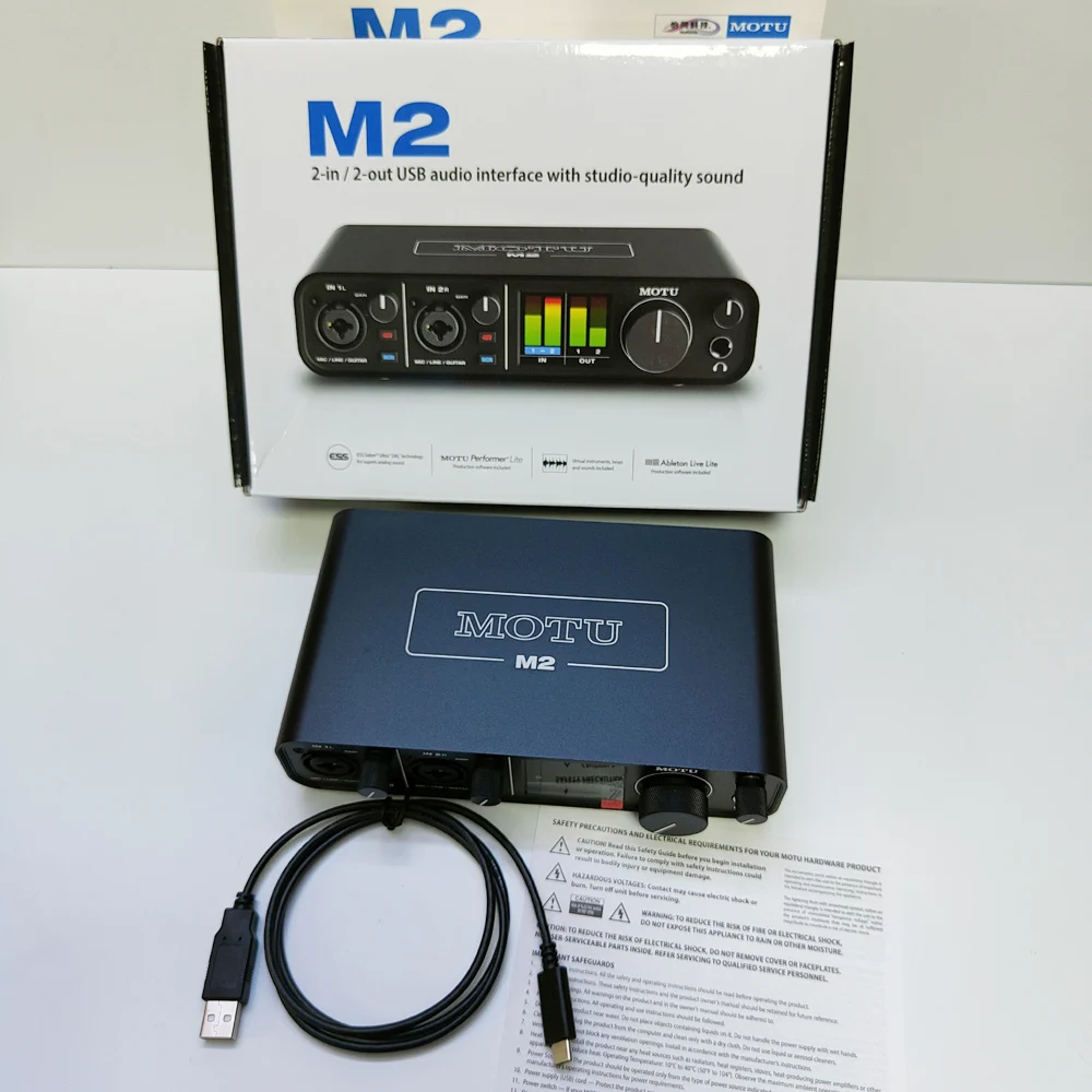 Motu m2 2-in / 2-out USB-Audio-Interface mit profession eller 