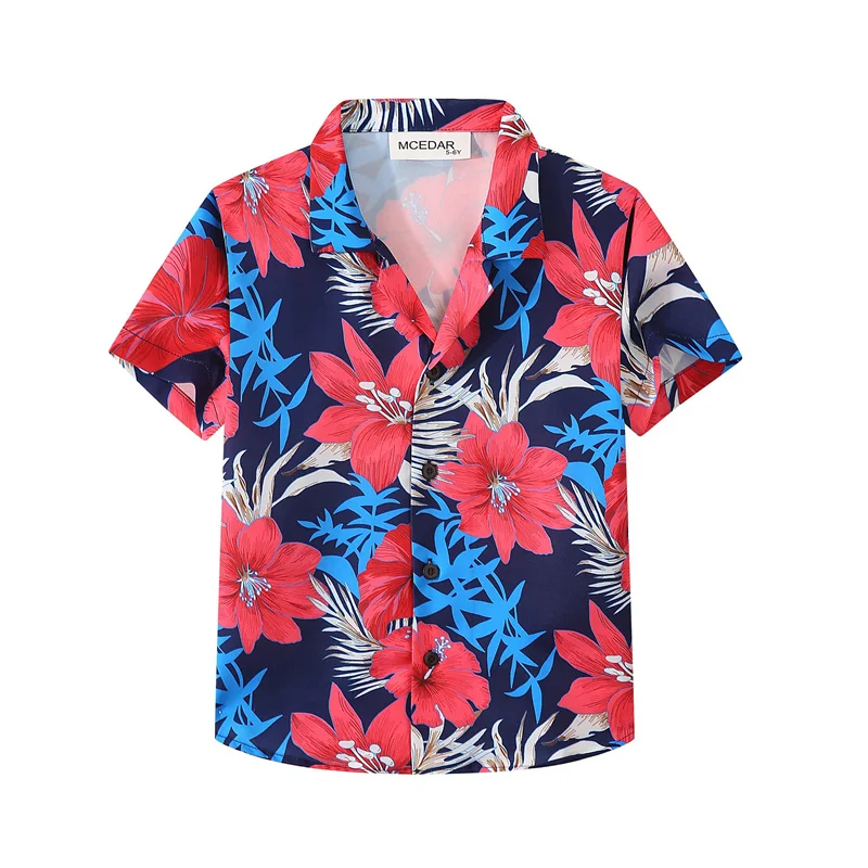 thumbnail image 1 of Camisas de verano con estampado 3D de palmeras para hombre, ropa de calle hawaiana de gran tamaño para playa, ropa de hombre a la moda, camisetas con solapa y botón, 1 of 5