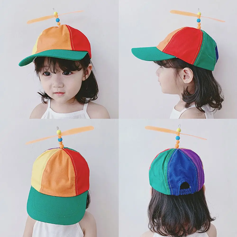 Rainbow Cotton Polyester Baseball Cap for Kids Adventure