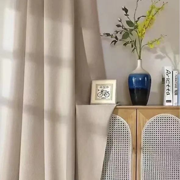 French Cream White Jacquard Thickened Chenille Blackout Curtains for Customized Finished Product for Living Room Bedroom Villa 5