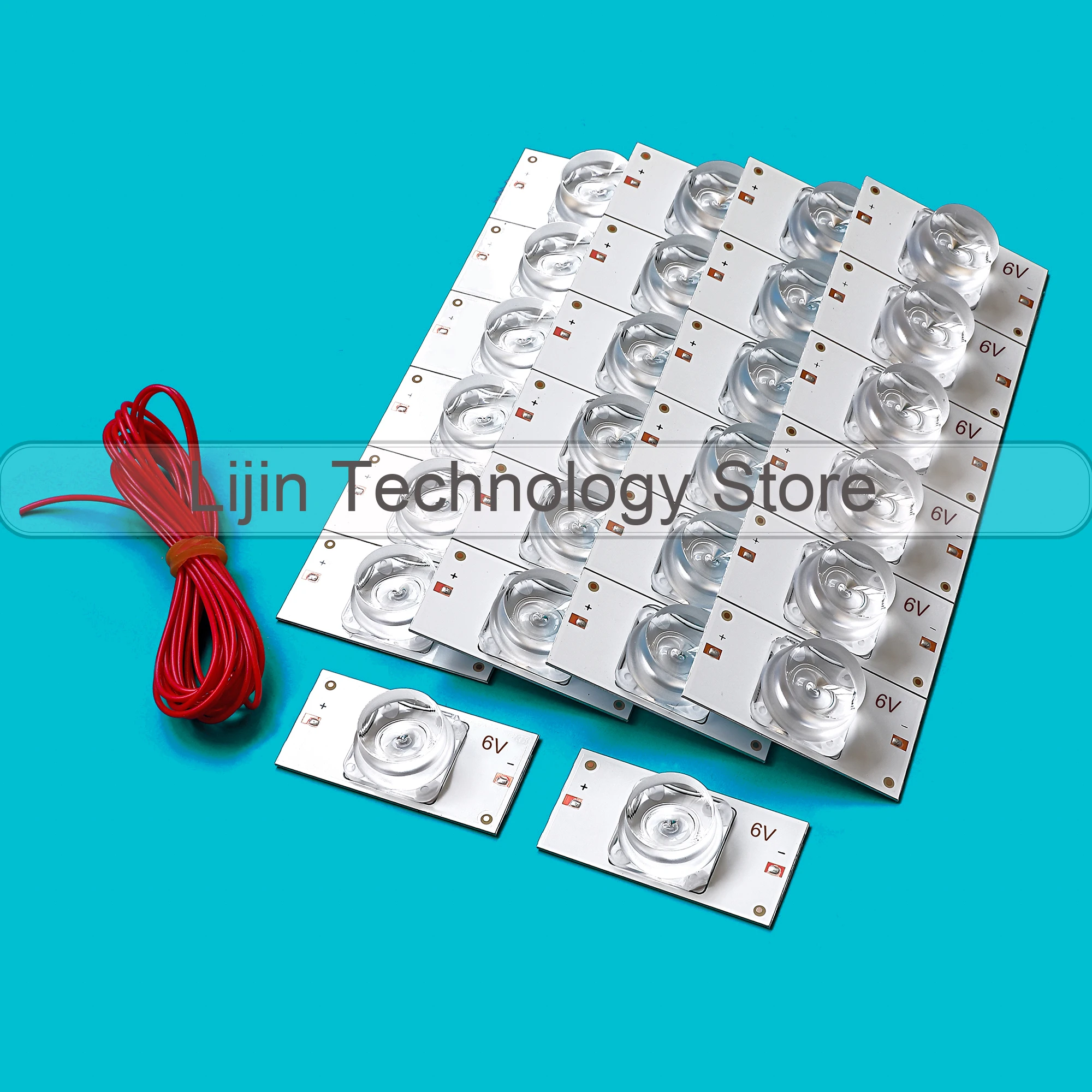Perles SMD 3V 6V avec filtres à lentilles optiques pour réparation de téléviseurs LED 32-65 pouces avec adhésif thermique, pièces de réparation de câbles de 2 mètres