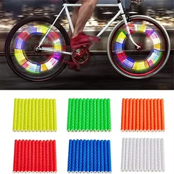 12/24/36PCS Bike Riding Wheel Rim Spoke Mount Clip Tube Waterproof Warning Light Strip Reflector Reflective Outdoor Bicycle 75mm