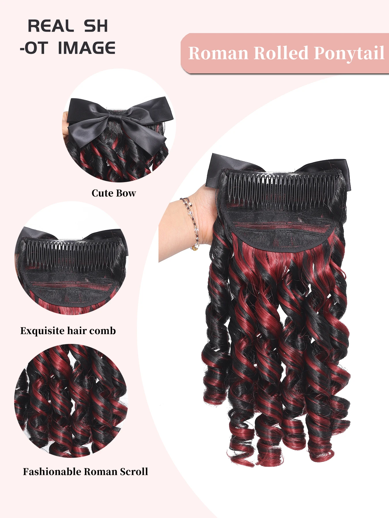 Synthetic Curly Ponytail Hair Extension Clip for Women