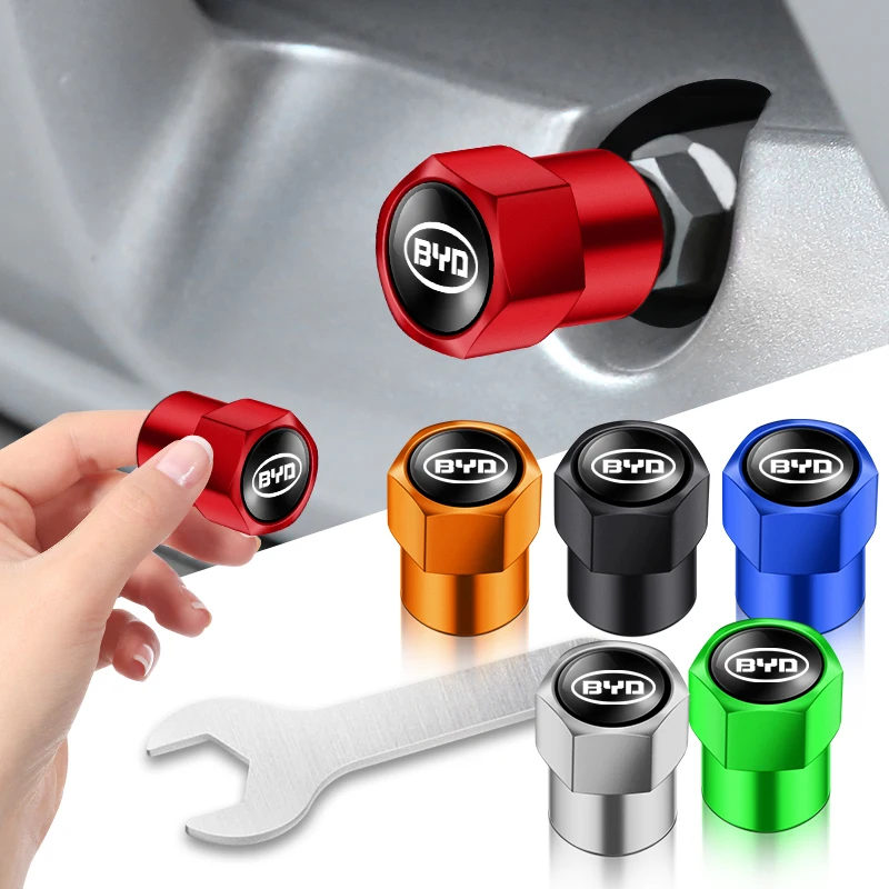 4Pcs Car Wheel Tire Air Valve Caps Copertura Dello Stelo Per Byd Atto 3 Song Plus Tang Han Yuan Qing Tan Seal Max Ev Dolphin Accessori