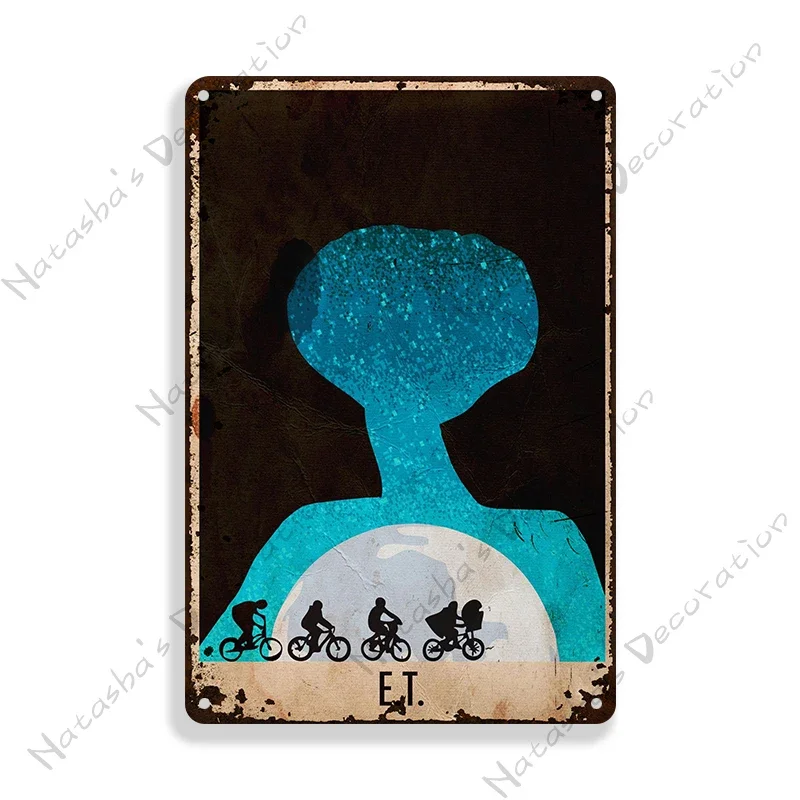 E.T. The Extra-Terrestrial 영화 금속 포스터 빈티지 벽판, 바 클럽 산업 장식, 금속 주석 사인 빈티지 금속 플라크