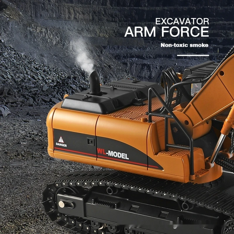 WL 16800 RC Excavator 1:16 Electric RC Engineering Vehicle Soil Scraping Simulation Structure Lighting Sound RC Model 3