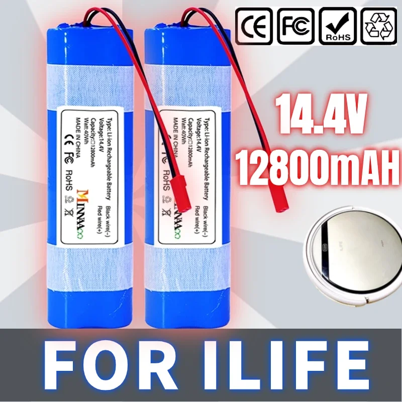 

12800mah 14.4V Good Quality Battery For ILIFE V50 V55 V8s V3s Pro V5s Pro V8s X750 Robot Vacuum Cleaner