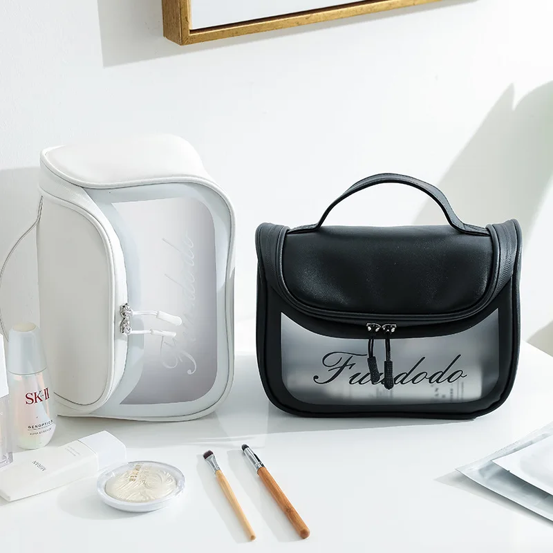 

Прозрачный органайзер для туалетных принадлежностей из поликарбоната, портативная марлевая вместительная модная сумочка для туалетных принадлежностей, черный чехол для туалетных принадлежностей