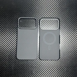 Ultra - Thin Carbon Fiber Aramid Magnetic Phone Case with MagSafe Compatibility - iPhone 18 Pro (600D black magsafe)
