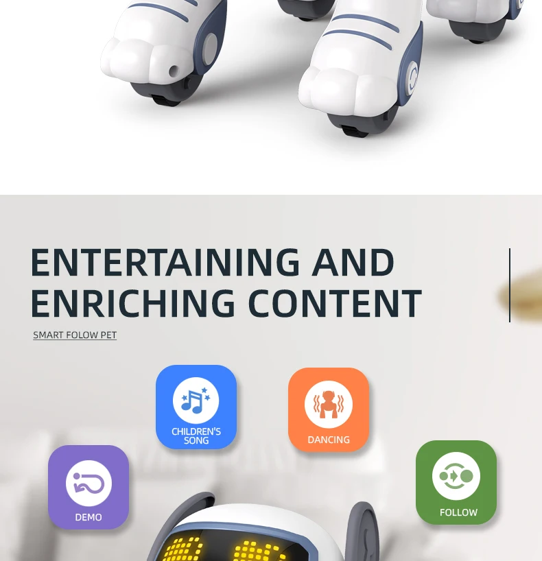 Funny RC Robot Electronic Dog Stunt Dog Voice Command Programmable Touch-sense Music Song Robot Dog for Children's Toys