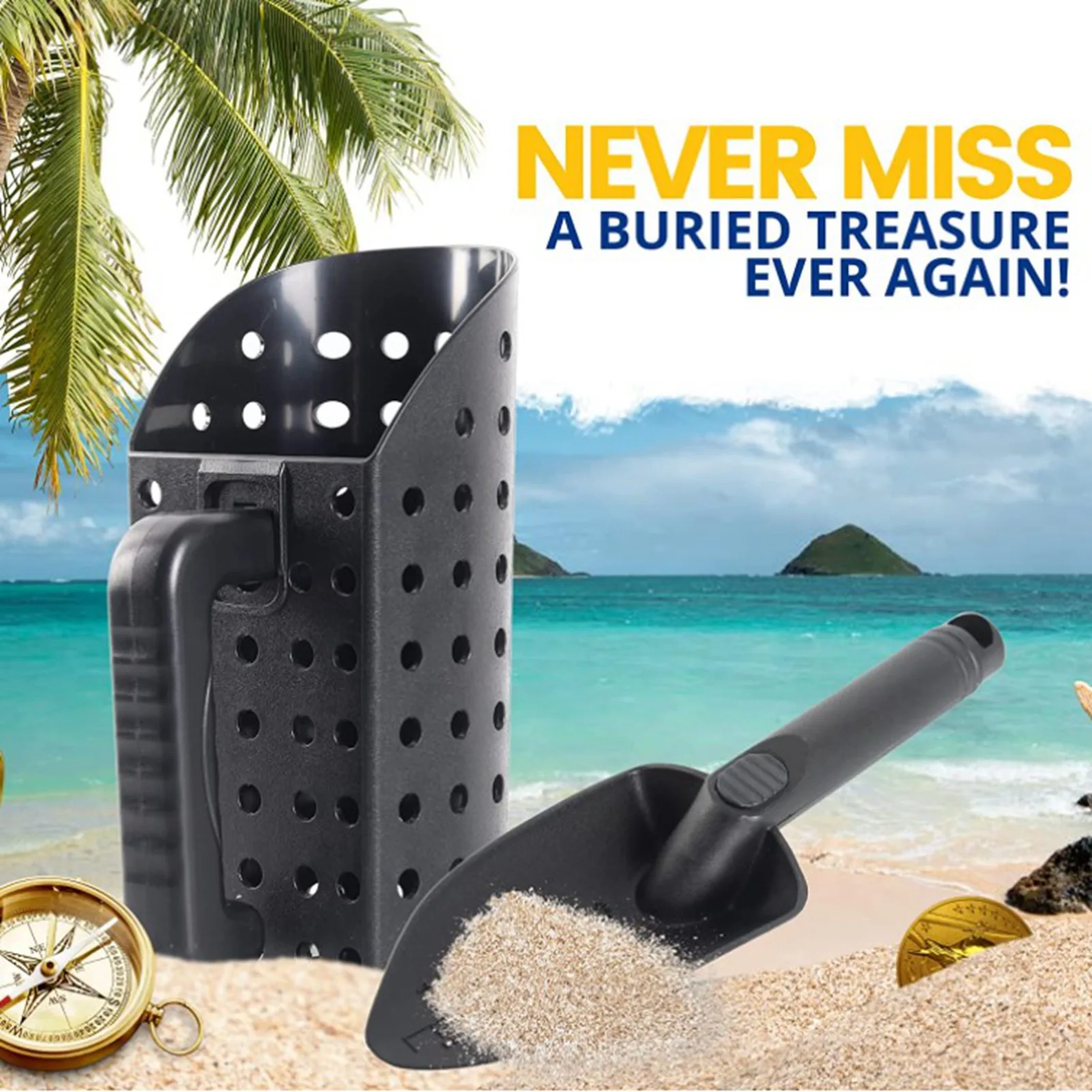 Sand Scoop and Shovel Sand Scoop and Trowel ABS Plastic Ergonomic Handle Lightweight Practical 1/2 Gallon Capacity for Garden 2