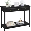Console Table with 3 Drawers, Wood Entryway Table with Storage Shelf, Sofa Tables Narrow Long for Living Room, Entryway, 1