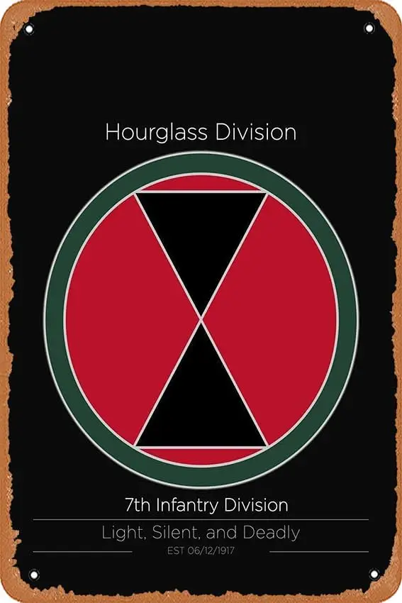 7-е пехотное подразделение США, военные единицы, Ретро винтажный телефон, знак 8x12 дюймов.