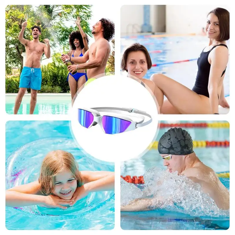 Swim Goggles For Adult Men Women Clear Vision Waterproof UV Protection