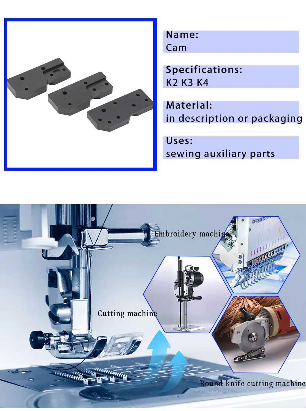 K2 K3 K4 Cam Nylon Block Suit For Barudan Computer Embroidery Machine Spare Parts HT230720