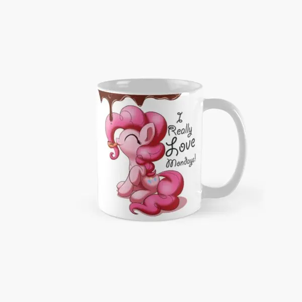 

Классическая кружка Pinkie Pie Love Mondays, дизайнерская кружка для чая, кофе, подарки, чашка с изображением, посуда для напитков с фотопечатью, круглая ручка с простым изображением