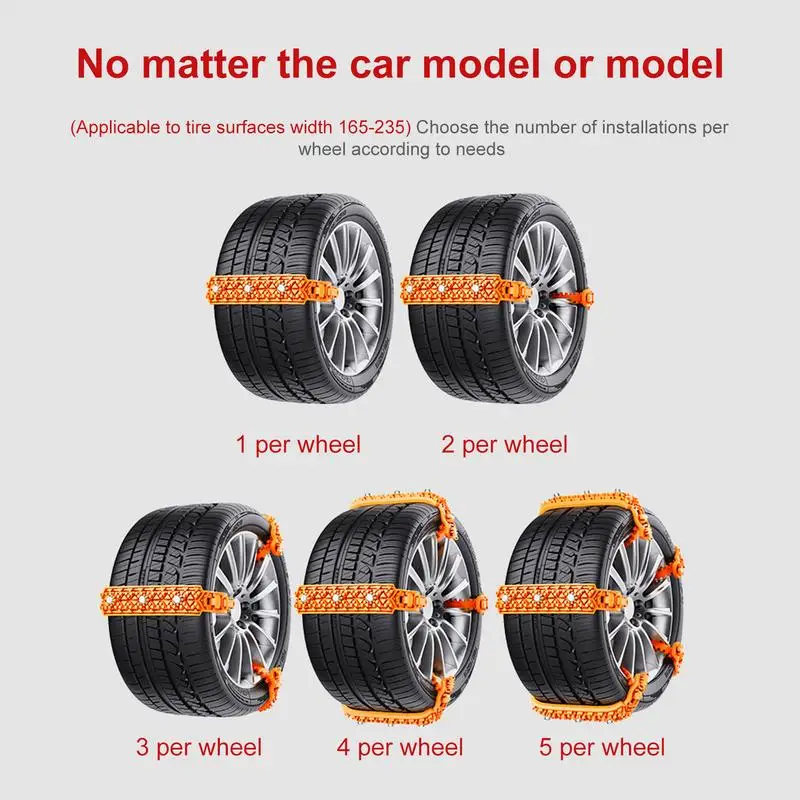 10pcs/set Winter Car Tires Snow Chains Auto Wheel Tyre Anti-skid Chains Portable Car Mud Tires Cable Belt For Winter Auto