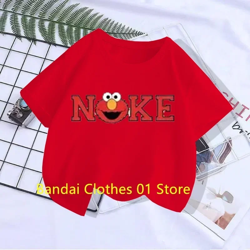 Cute Stitch Girls T-shirt Cartoon Sesame Street Children Short Sleeved Summer Kids Casual T Shirts Boy Sports Shirt Quick Dry