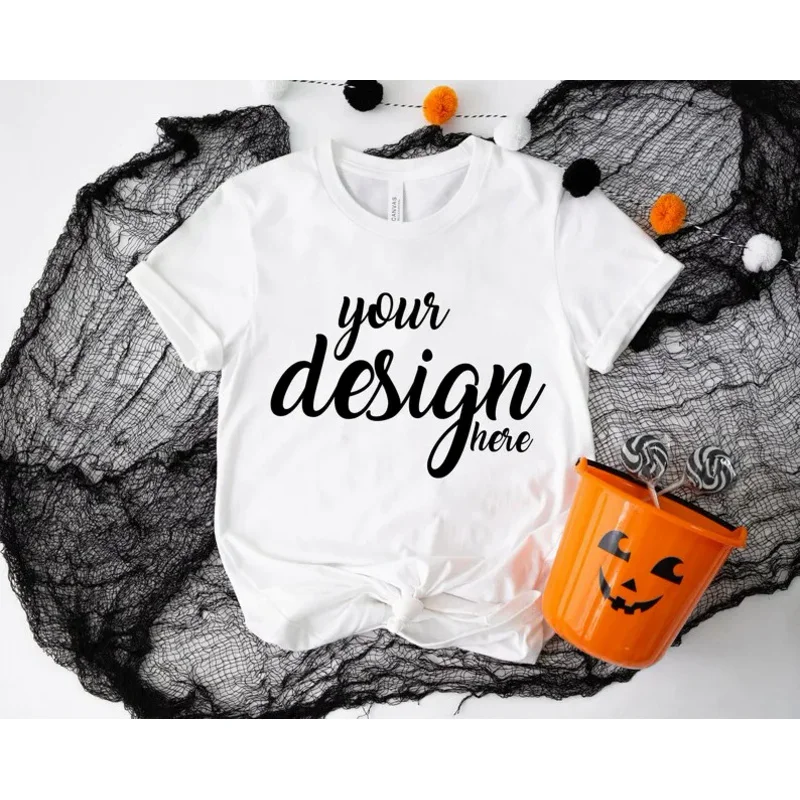 

Белая парусиновая рубашка для Хэллоуина, передвижная рубашка, топы с коротким рукавом и круглым вырезом, модная уличная одежда из 100% хлопка в стиле Харадзюку y2k, Прямая поставка