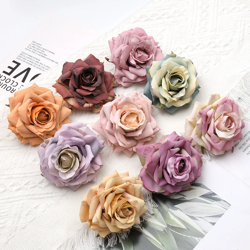 10 Pcs Artificial Silk Rose Flower Heads Rose Flower Craft Free Pattern 30pcs/lot Aliexpress