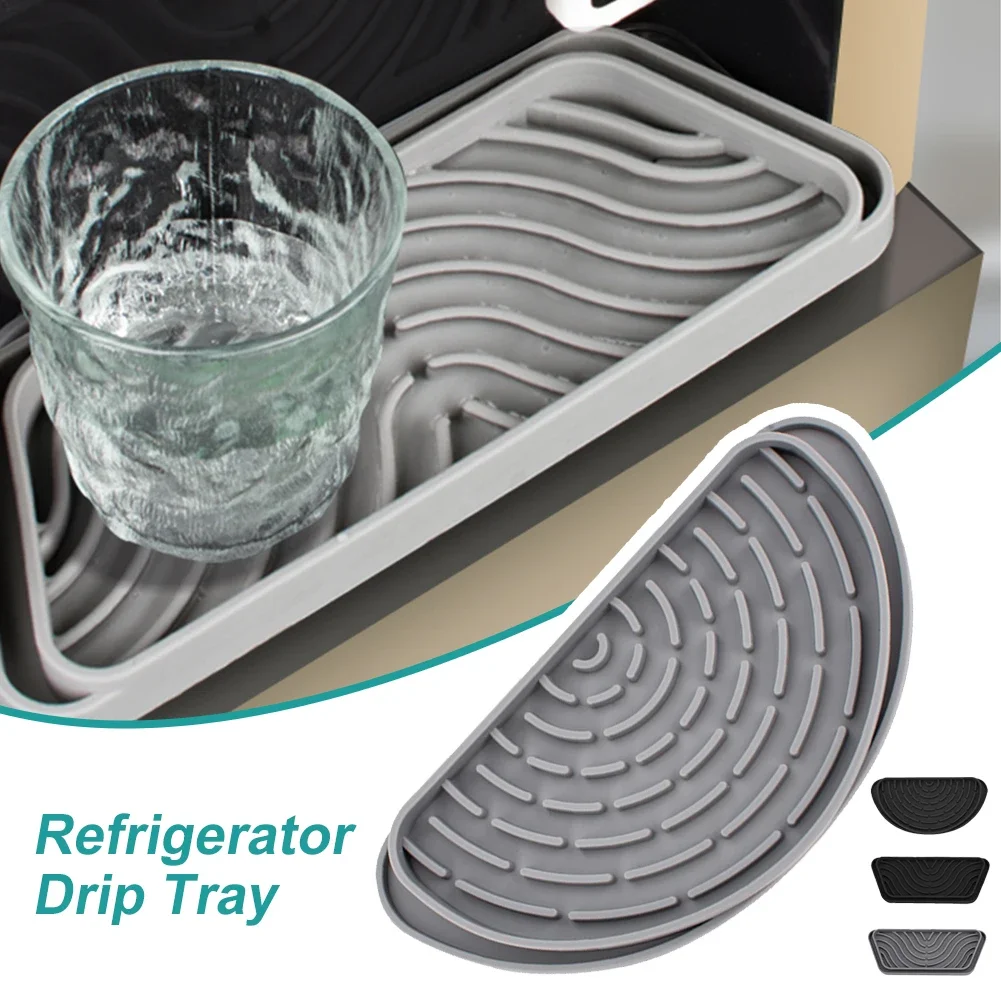 New Silicone Water Dispenser Tray Splash Proof Drainage Mat Refrigerator Drip Tray Cuttable Drain Tray for Drip Pad Accessories 4