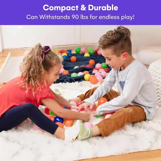 Ball Pit Balls for Kids, Plastic Refill Balls, 200 Pack, Phthalate and BPA Free, Includes a Reusable Storage Bag with Zipper, Br