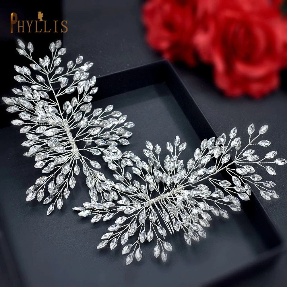 A246 Rhinestone Headpiece Wedding Hair Comb Luxury Diamond Tiara Flexible Bridal Headband Crystal Women Hair Clip Hair Jewelry