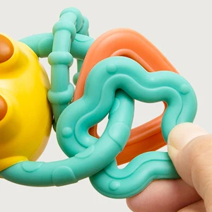 Musical Light Up Music Rattle Toy Teething Ring Sensory Montessori Education Chew Fine Motor Skills Toys for Infants
