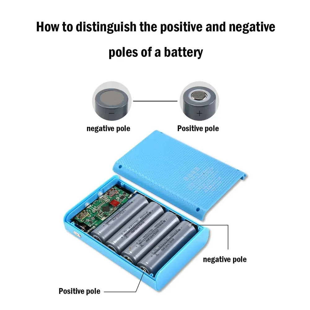 1 x 18650 21700 batteria fai da te USB Power Bank con tipo C Micro + 8 pin di ingresso per smartphone, tablet, PC, kit di alimentazione fai da te