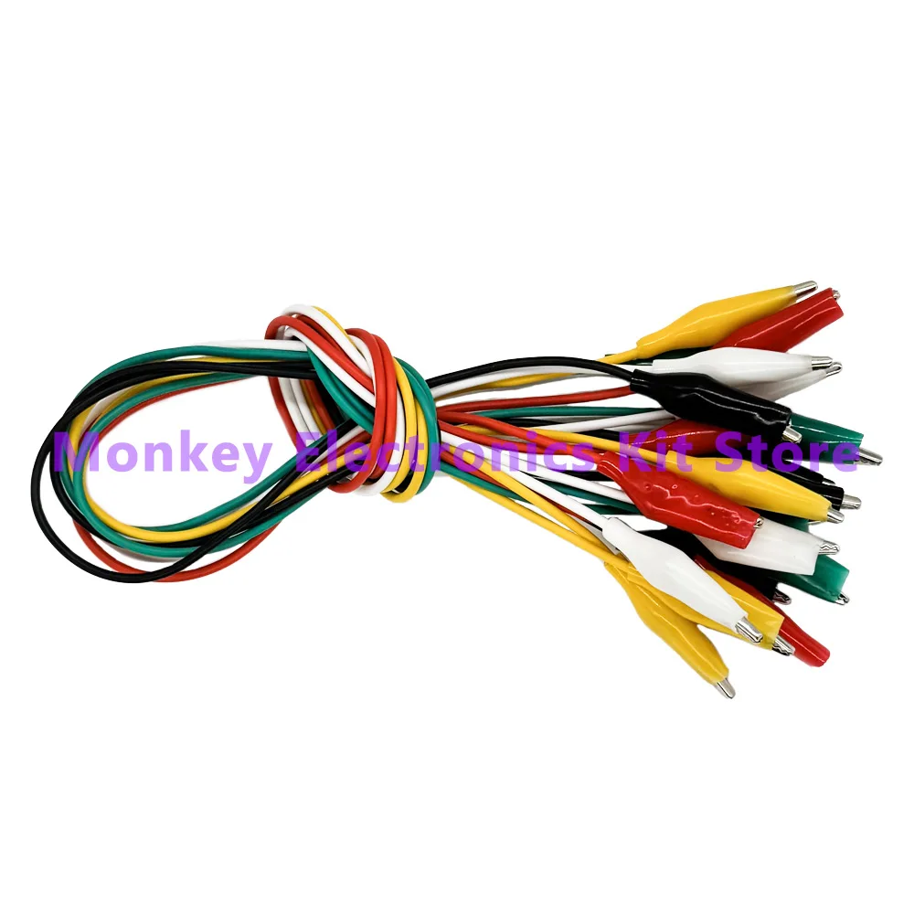 1Set / 10PCS 46CM Alligator Clips Electrical DIY Test Leads Alligator Double-ended Crocodile Clips Roach Clip Test Jumper Wire
